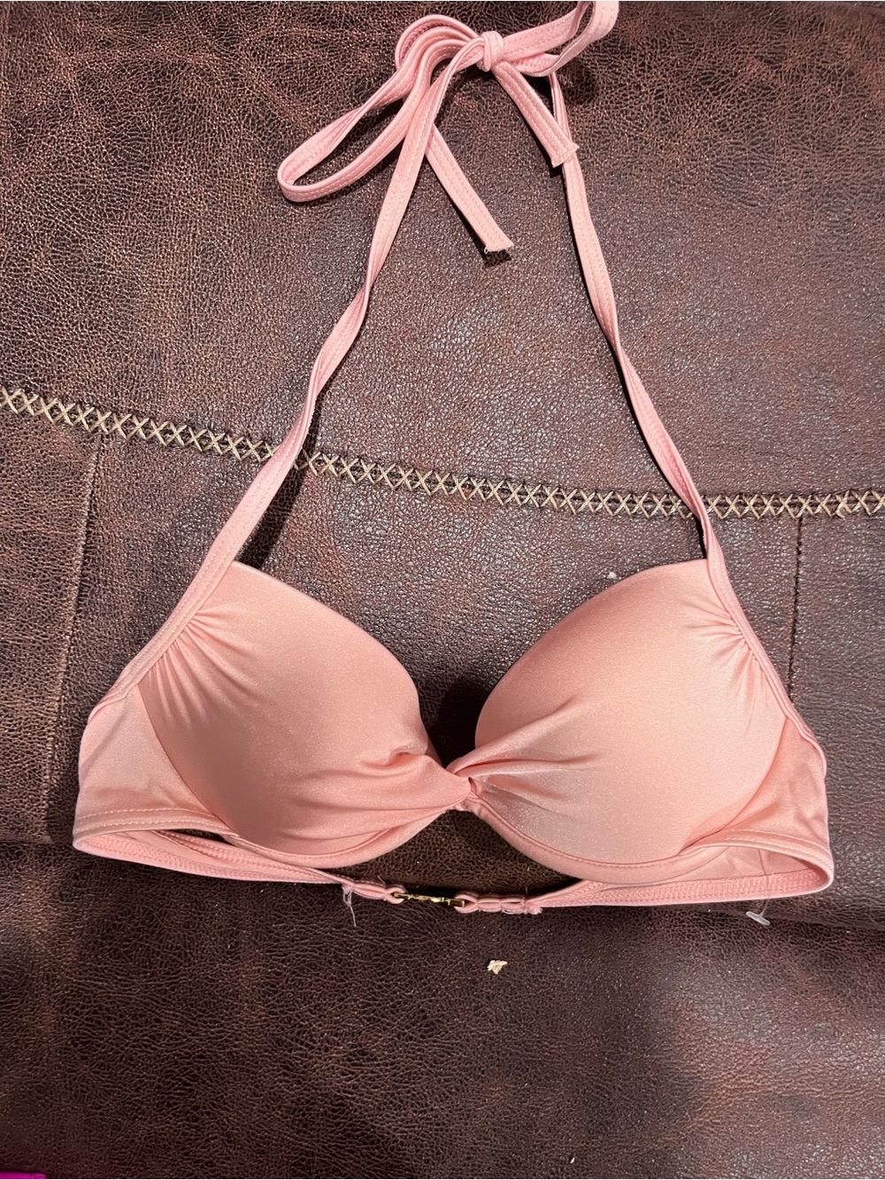 Victoria's Secret Light Pink Halter Twist Bikini Top